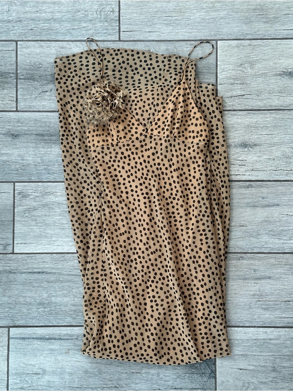 Zara Strappy Floral Polka Dot Maxi Dress